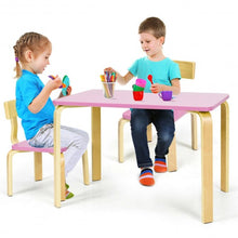 Load image into Gallery viewer, 3 Piece Kids Wooden Activity Table and 2 Chairs Set-Pink
