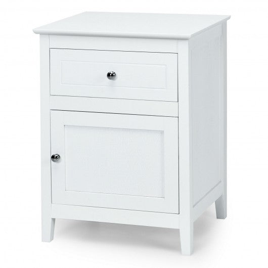 2-Tier Accent Table with Spacious Tabletop-White