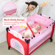 Load image into Gallery viewer, Baby Crib Playpen Playard Pack Travel Infant Bassinet Bed Foldable 4 color-pink
