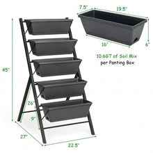 Load image into Gallery viewer, 4 ft Vertical Raised Garden Bed with 5 Tiers for Patio Balcony Flower Herb
