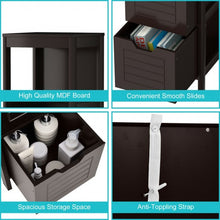 Load image into Gallery viewer, Bathroom Wooden Floor Cabinet Multifunction Storage Rack Stand Organizer-Coffee
