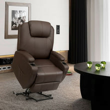 Load image into Gallery viewer, Heated Vibration Massage Power Lift Chair with Remote-Coffee
