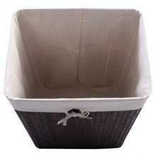 Load image into Gallery viewer, Rectangle Bamboo Hamper Laundry Basket Washing Cloth Bin Storage Bag Lid 3 color-Brown
