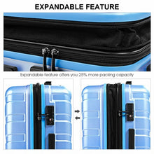 Load image into Gallery viewer, 3 pcs Spinner Expandable Suitcase With TSA Lock-Blue
