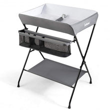 Load image into Gallery viewer, Portable Infant Changing Station Baby Diaper Table with Safety Belt-Gray
