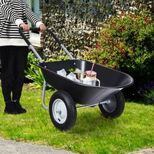 Load image into Gallery viewer, 2 Tire Wheelbarrow Garden Cart Heavy-duty Dolly Utility Cart-Black
