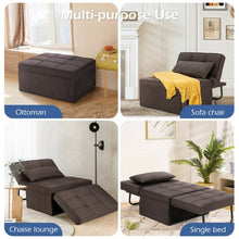 Load image into Gallery viewer, Sofa Bed 4 in 1 Multi-Function Convertible Sleeper Folding footstool-Coffee
