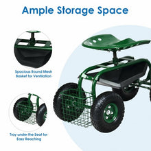 Load image into Gallery viewer, 4-Wheel Rolling Garden Cart Work Seat
