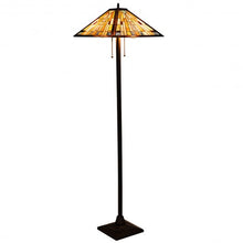 Load image into Gallery viewer, Tiffany-Style 2 Light Floor Lamp with 18&quot; Stained Glass Shade
