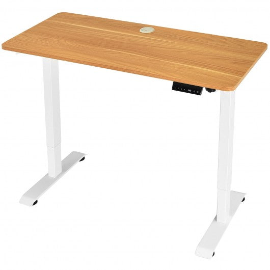 Electric Height Adjustable Standing Desk with Memory Controller-Coffee