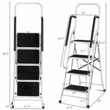 Load image into Gallery viewer, 2-in-1 Non-slip 4 Step Folding Stool Ladder with Handrails
