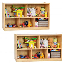 Load image into Gallery viewer, Kids 5-Cube Storage Cabinet 2-Shelf Wood Bookcase Organizer
