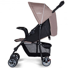 Load image into Gallery viewer, 5-Point Safety System Foldable Lightweight Baby Stroller-Coffee
