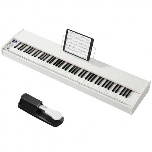 88-Key Full Size Digital Piano Weighted Keyboard with Sustain Pedal-White