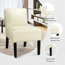 Load image into Gallery viewer, Accent Chair Fabric Upholstered Leisure Chair with Wooden Legs Beige-Beige
