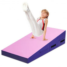 Load image into Gallery viewer, Folding Incline Tumbling Wedge Gymnastics Mat-Pink
