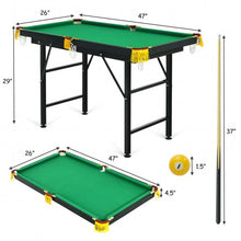 Load image into Gallery viewer, 47&quot; Folding Billiard Table Pool Game Table with Cues and Brush Chalk -Green
