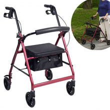 Load image into Gallery viewer, Rollator Walker with Curved Back &amp; Soft Seat
