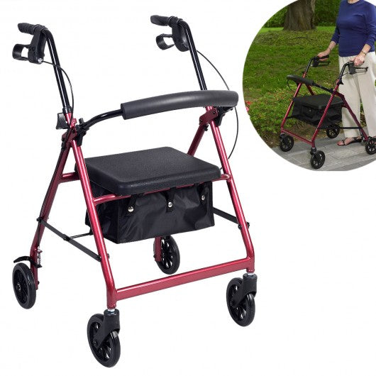 Rollator Walker with Curved Back & Soft Seat