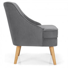 Load image into Gallery viewer, Velvet Upholstered Accent Chair with Rubber Wood Legs-Gray
