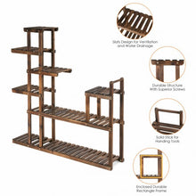 Load image into Gallery viewer, 7-Tier Flower Wood Stand Plant Display Rack Storage Shelf
