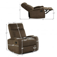 Load image into Gallery viewer, Recliner Chair Single Sofa Lounger with Arm Storage and Cup Holder for Living Room-Coffee
