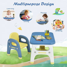 Load image into Gallery viewer, Kids Activity Table and Chair Set with Montessori Toys for Preschool and Kindergarten-Blue
