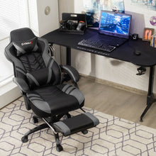 Load image into Gallery viewer, Adjustable Gaming Chair with Footrest for Home Office-Gray
