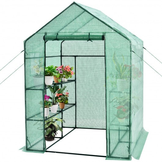 Walk-in Greenhouse 56'' x 56'' x 77'' Gardening with Observation Windows