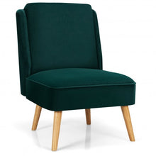 Load image into Gallery viewer, Velvet Accent Chair with Rubber Wood Legs for Living Room-Green
