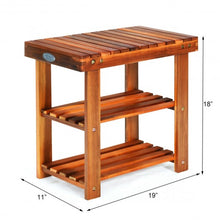 Load image into Gallery viewer, 3-Tier Wood Shoe Rack 19&#39; Shoe Bench Boots Organizer
