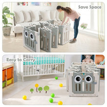 Load image into Gallery viewer, 16-Panel Baby Activity Center Play Yard with Lock Door -Beige
