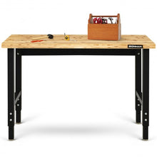 Load image into Gallery viewer, 48&quot; Adjustable Height Bamboo Steel Frame Workbench
