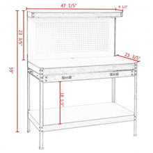 Load image into Gallery viewer, Steel Frame Storage Work Bench with Drawer-Red
