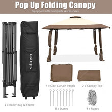 Load image into Gallery viewer, 13&#39;x13&#39; Pop Up Canopy Tent Instant Outdoor Folding Canopy Shelter-Brown
