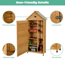 Load image into Gallery viewer, Wooden Outdoor Lockable Garden Tool Storage
