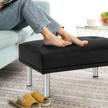 Load image into Gallery viewer, Ottoman Footrest Stool PU Leather Seat with Metal Legs-Black
