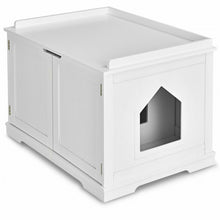 Load image into Gallery viewer, Cat Litter Box Wooden Enclosure Pet House Sidetable Washroom-White
