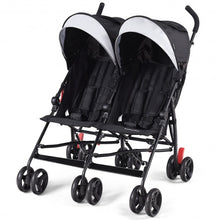 Load image into Gallery viewer, Foldable Twin Baby Double Stroller Ultralight Umbrella Kids Stroller-Black
