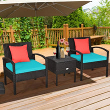 Load image into Gallery viewer, 3 Piece Patio Furniture Set PE Rattan Wicker Sofa Set with Washable Cushion-TU
