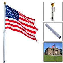 Load image into Gallery viewer, 16 ft Sectional Telescoping Flagpole Kit with an American Flag
