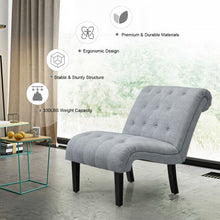 Load image into Gallery viewer, Upholstered Tufted Lounge Chair with Wood Leg-Light Gray
