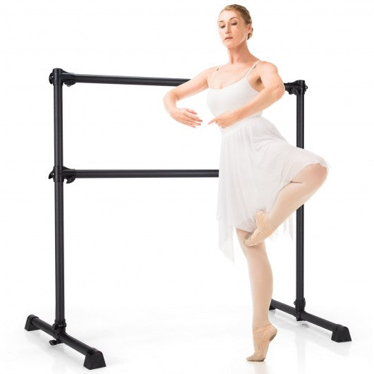 4 Feet Portable Double Freestanding Barre Dancing Stretching-Black