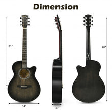 Load image into Gallery viewer, 40&quot; Full Size Cutaway Acoustic Guitar Starter Guitarra Bundle Kit -Black
