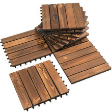 Load image into Gallery viewer, 11 PCS 12&quot; x 12&quot; Interlocking Wood Deck Tiles Patio Pavers Floor
