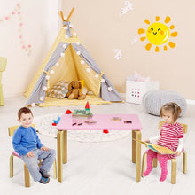 Load image into Gallery viewer, 3 Piece Kids Wooden Activity Table and 2 Chairs Set-Pink
