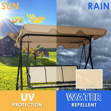 Load image into Gallery viewer, Outdoor Patio Swing Canopy 3 Person Canopy Swing Chair-Brown
