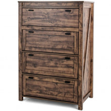 Load image into Gallery viewer, 4 Drawers Dresser Rustic Vertical Drawer Chest Industrial Dresser Tower
