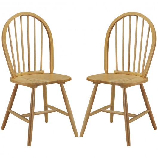 Set of 2 Vintage Windsor Wood Chair with Spindle Back for Dining Room