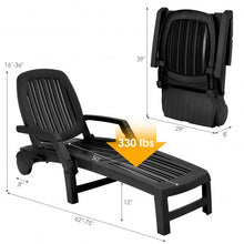 Load image into Gallery viewer, Adjustable Patio Sun Lounger with Weather Resistant Wheels-Black
